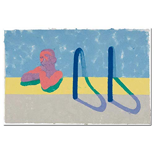 LKJHGU Sin Marco Póster de impresión de Lienzo David Hockney Claude en Piedra Paisaje Arte Piscina Retrato Imagen de Pared para Sala de Estar Decoración de la Piscina del hogar