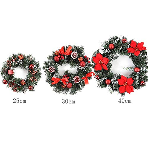 LLAAIT Christmas Xmas Home Decorative Wreath LED Door Hanging Garland Wall Door Garland with String Light Christmas Home Decoration,B 25CM,Spain