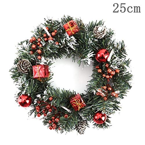 LLAAIT Christmas Xmas Home Decorative Wreath LED Door Hanging Garland Wall Door Garland with String Light Christmas Home Decoration,B 25CM,Spain