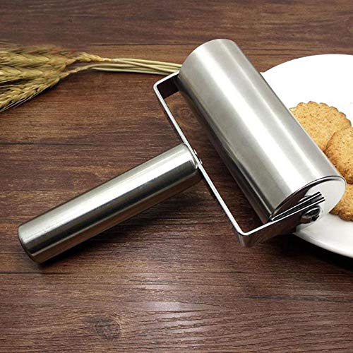 LLAAIT Rodillo de Acero Inoxidable Pastelería Pizza Fondant Bakers Roller Metal Utensilios de Cocina Herramientas para Hornear Masa Pizza Pie Cookies, A, España