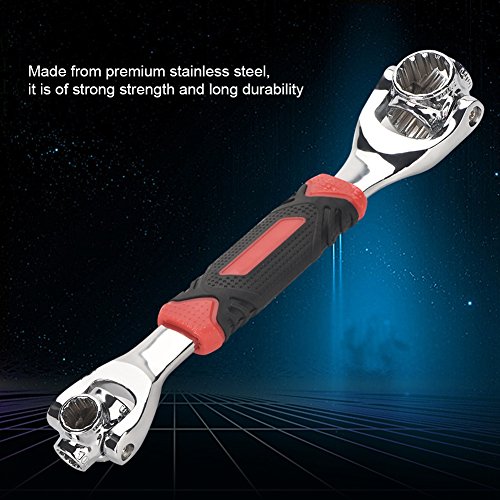 Llave Ajustable, Llave universal multifunción 48 en 1 de acero inoxidable de rotación de 360 ° Funciona con pernos estriados