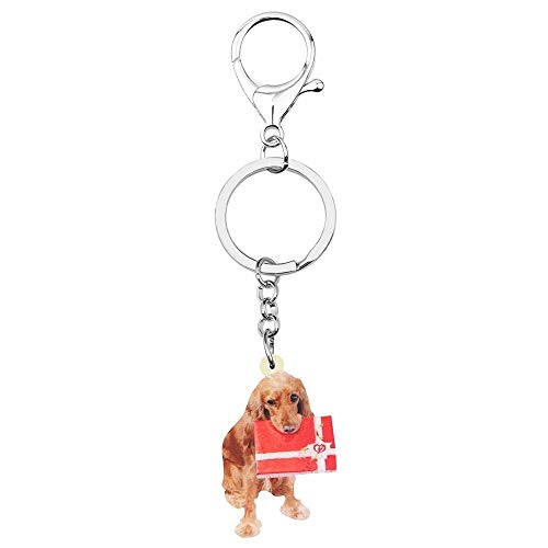 Llaveros Caja De Regalo De Perro Golden Retriever De Acrílico Llavero Animal Llaveros Bolsa Bolso De Coche Decoraciones Mujeres Niñas Regalo