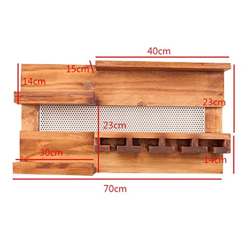 LMCLJJ Estante Moderno montado en la Pared del Vino con el Tenedor de Cristal Estante Flotante Horizontal de Madera rústico Estantes de Almacenamiento de Stemware de la Barra de Metal