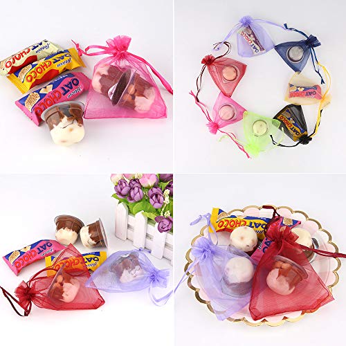 Locisne Paquete de 120 Bolsas de Organza, 20 Colores Bolsas Favor de La Boda Fiesta de Envoltura de Regalos Bolsas de Dulces Bolsas de Joyería Bolsas de Lazo, 7 * 9 cm + 10 * 12 cm