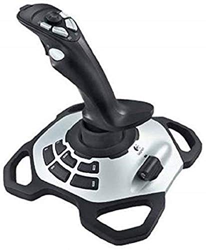 Logitech G Extreme 3D Pro Joystick, Control de Timón con Eje de Torsión, 12 Botones Programables, Selector de Vista 8 Vias, Base Sólida, Disparador de Acción Rápida, USB, PC, Negro/Plata