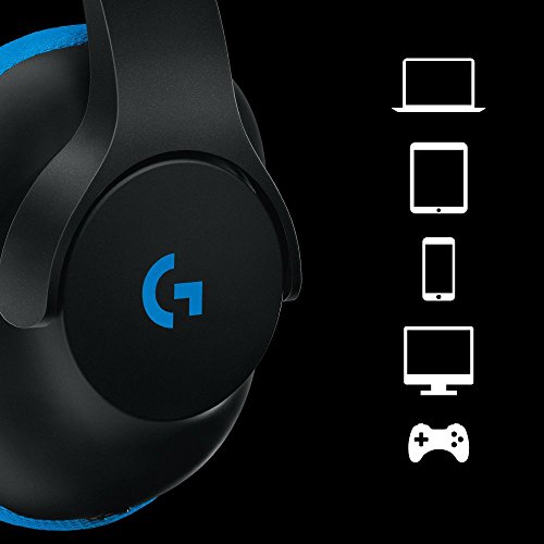 Logitech G G233 Prodigy Wired Gaming Headset - Black/Cyan - 3.5 MM - N/A - EMEA