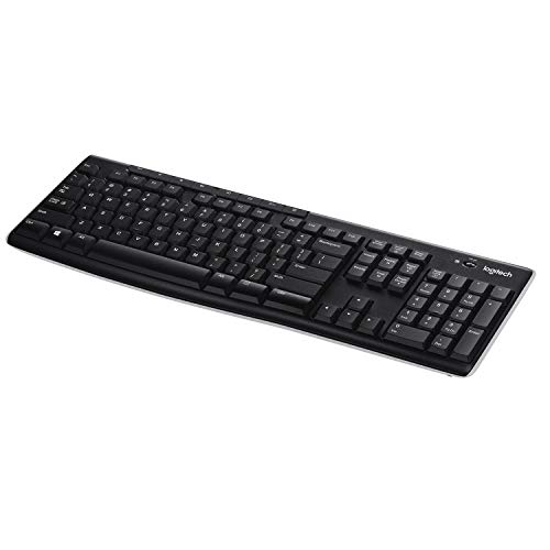 Logitech K270 Teclado Inalámbrico para Windows, 2,4 GHz con Receptor USB Unifying, 8 Teclas Programables, Batería 24 Meses, Disposición QWERTY Español, Color Negro