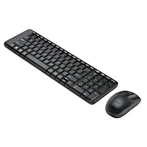 Logitech MK220 Combo Teclado y Ratón Inalámbrico para Windows, 2,4 GHz con Receptor USB Unifying, Ratón Inalámbrico, Batería de 24 Meses, PC/Portátil, Disposición QWERTY, Negro