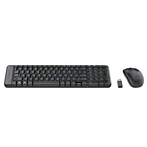 Logitech MK220 Combo Teclado y Ratón Inalámbrico para Windows, 2,4 GHz con Receptor USB Unifying, Ratón Inalámbrico, Batería de 24 Meses, PC/Portátil, Disposición QWERTY, Negro