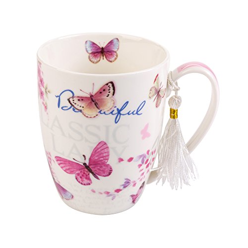 London Boutique K414 - Juego de tazas de regalo, diseño de mariposa