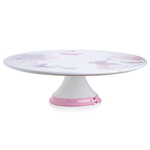 London Boutique - Plato de porcelana para tartas, 30,5 cm con paleta desgastada y sofisticada con diseño de búho en caja de regalo