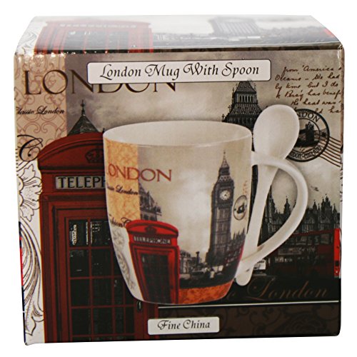 London Collage - Juego de taza y cuchara