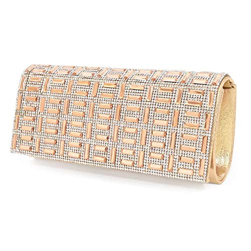 LONGBLE - Bolso de noche para mujer, con solapa de cristal brillante, con cadena, como boda, Navidad, Año Nuevo, cumpleaños, regalo para novia, madre, fiesta, bolso elegante, para mujer