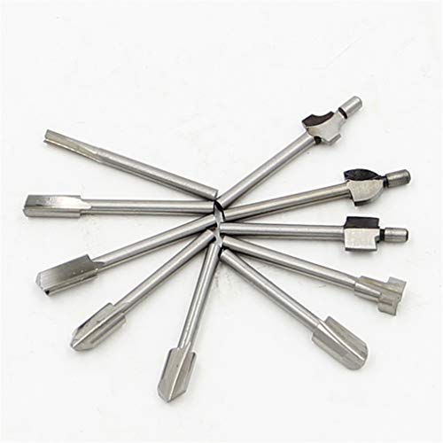 Lorsoul 10PCS / Set 1/8"Broca HSS Fresas de Madera Fresa Mini Herramienta de la Amoladora eléctrica 3.2mm Trimmer Fresa de Espiga