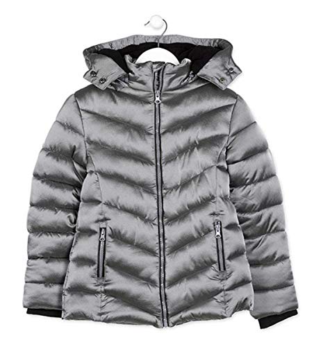 losan Parka Color Plata Acolchada para Chica. (8A)