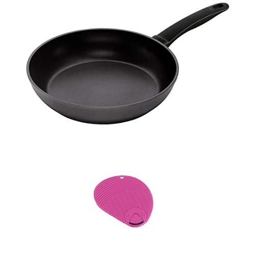 Lote 2 items: Sartén Kuhn Rikon Easy Inducción 24 cm y Esponja de silicona rosa