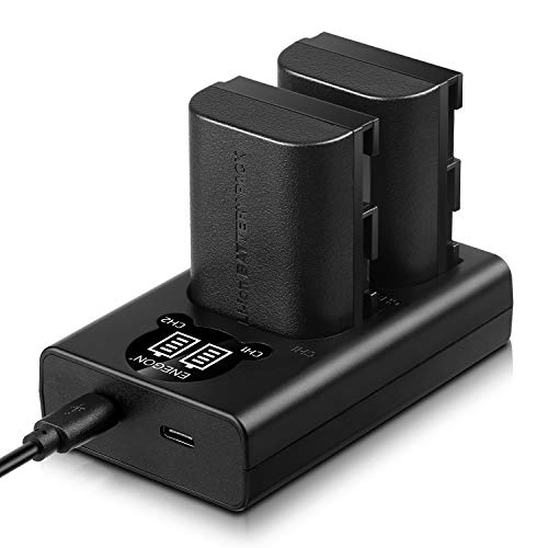 LP-E6 Batería de Repuesto (Paquete de 2) y Smart LED Cargador Dual USB para Canon LP-E6, LP-E6N y Canon EOS 5D Mark II/III/IV, 5DS, 5DS R, 6D, 7D, 7D Mark II, 60D, 70D y más