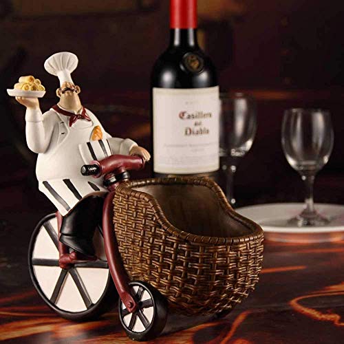 lqgpsx Creative Chef Resin Wine Rack, sostenedor de Vino de decoración del hogar del Restaurante, fácil combinación con Botella de Vino, para Aquellos Que aman la decoración de la Cocina
