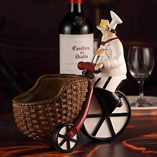 lqgpsx Creative Chef Resin Wine Rack, sostenedor de Vino de decoración del hogar del Restaurante, fácil combinación con Botella de Vino, para Aquellos Que aman la decoración de la Cocina