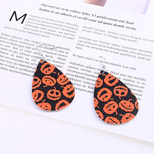 LQH Pendientes Grande de la Manera de Cuero Declaración Pendientes Leopardo Pendientes PU imitación de Cuero Pendientes de lágrima de joyería (Size : F)