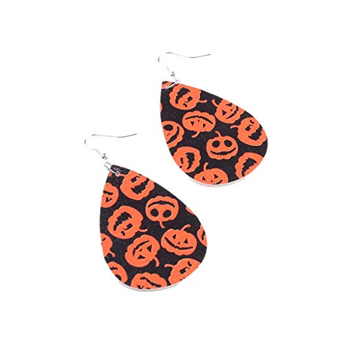 LQH Pendientes Grande de la Manera de Cuero Declaración Pendientes Leopardo Pendientes PU imitación de Cuero Pendientes de lágrima de joyería (Size : F)