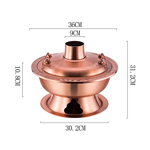 LRHD 304 Antioxidantes Hot Pot, Espesado imitación Cobre Hot Pot, de carbón crisol de Cobre, Caldera doméstica Cordero Hotpot carbón de leña Viejo Hot Pot Old Beijing Fuego Mongolia Hot Pot