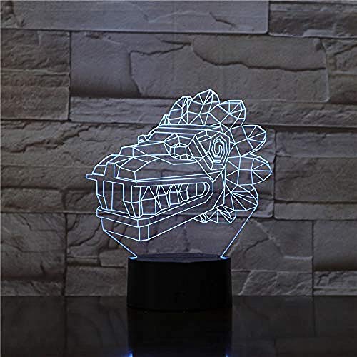 LSDAMN Lámparas de ilusión óptica LED 3D Crocodile Minions Night Light 7 colores Touch Art Sculpture Lights con cables USB Lámpara de decoración de mesa de escritorio de dormitorio