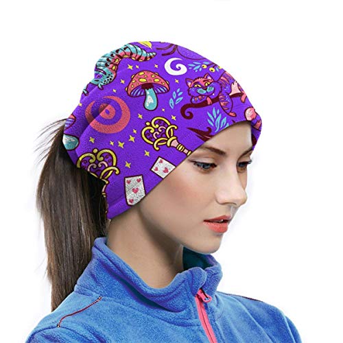 Lsjuee cuello polaina calentador a prueba de viento cuento de hadas Alice multifuncional cara Bandanas diadema diadema