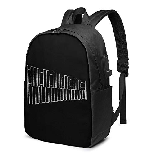 Lsjuee Mazos de Pizarra Mochila Escolar USB Mochila de Lona de Gran Capacidad Mochila de Viaje Informal para Adultos Adolescentes Mujeres Hombres 17 Pulgadas