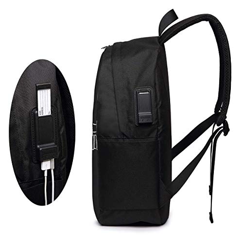 Lsjuee Mazos de Pizarra Mochila Escolar USB Mochila de Lona de Gran Capacidad Mochila de Viaje Informal para Adultos Adolescentes Mujeres Hombres 17 Pulgadas