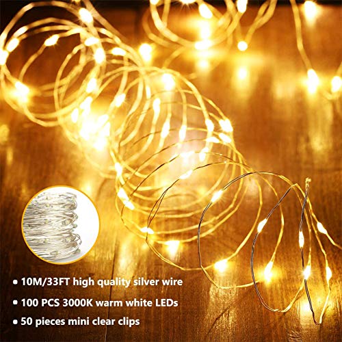 Luces LED Cadena de Cortina, DazSpirit luces decorativas de ventana de 3M*3M, Blanco Cálido, 3000 LEDs USB 8 Modos y Resistencia al agua, Para Exteriores, Interiores, Navidad, Dormitorios, Techos