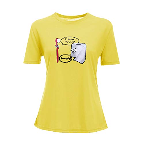 Luckycat Camisetas de Mujer Manga Corta Impresión de Dibujos Animados Blusa Camisa Cuello Redondo Basica Camiseta Suelto Verano Tops Casual Fiesta T-Shirt Original tee