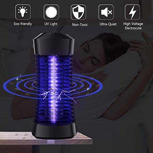 Lukasa Lámpara Mosquito Electrico, Lámpara 7W UV Luz Lampara para Mata Mosquitos y Repelente Insectos, Control Insecto Efecto 30m²