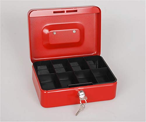 LULUDP Caja de Almacenamiento del enrutador Cash Box Caja de Monedas portátil Mini Cash Box Box con la Cerradura de Cupones Suministros Taquilla Caja de Almacenamiento de Enchufe (Color : Red)