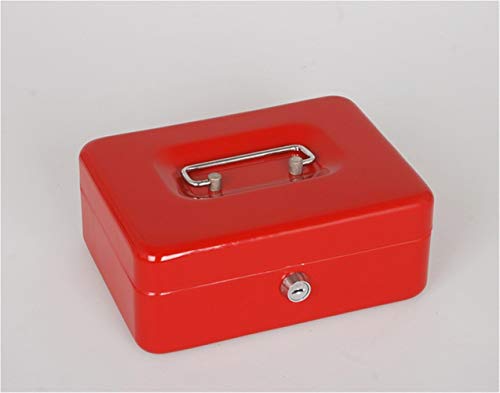 LULUDP Caja de Almacenamiento del enrutador Cash Box Caja de Monedas portátil Mini Cash Box Box con la Cerradura de Cupones Suministros Taquilla Caja de Almacenamiento de Enchufe (Color : Red)