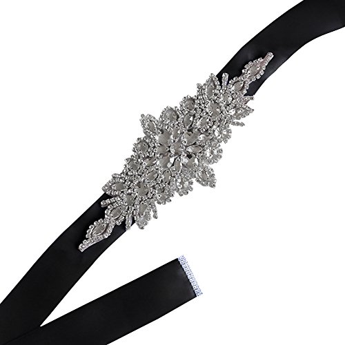 lumanuby Mujer brillantes Cinturón de cinta de raso suave Belt brillante for vestido/para vestido de noche/Boda Vestido 270 * 4.0 cm 1 x, cinturón Serie Negro
