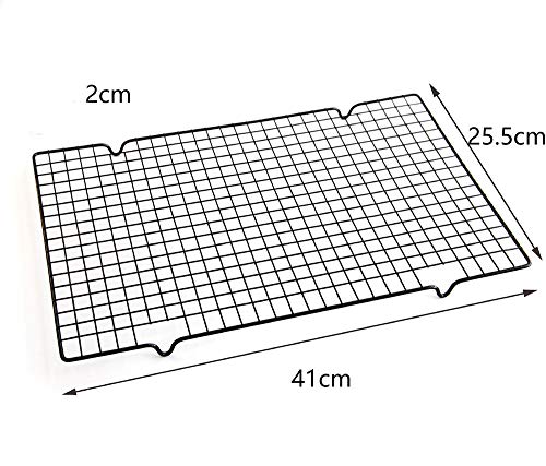 LuoCoCo Rejilla para Enfriar de Acero Inoxidable, Antiadherente Estantes de Refrigeración para Horno, Enfriatartas Rectangular, Bandeja de Hornear para Bizcochos/Resposteria/Pizzas/Galletas/Pan