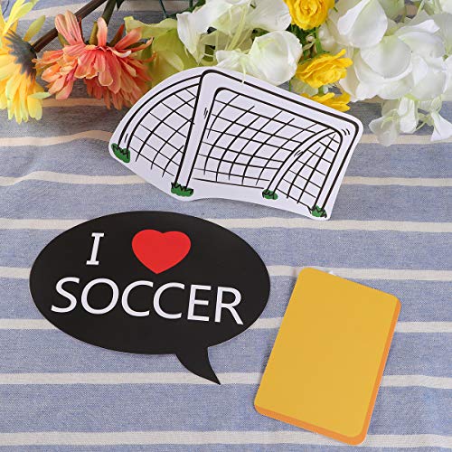 LUOEM 29 Pack de Accesorios de fútbol Photo Booth Kit Sports Party Photo Booth Atrezzo Super Party Party Games Ideas para Decoraciones del Partido de fútbol Suministros