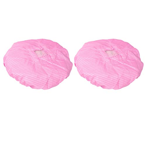 LUOEM 4 Piezas Gorro de Cocinero Cocinando Gorro de Cocina Comida Gorro Elástico Servicio Reutilizable Restaurante Ventilación Gorro de Trabajo Catering Gorro Rosa