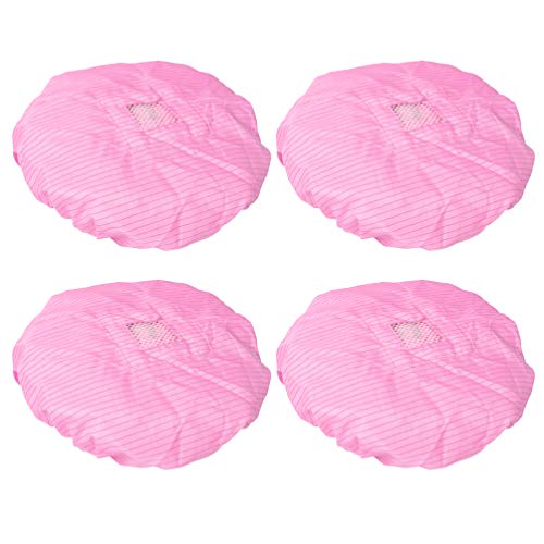 LUOEM 4 Piezas Gorro de Cocinero Cocinando Gorro de Cocina Comida Gorro Elástico Servicio Reutilizable Restaurante Ventilación Gorro de Trabajo Catering Gorro Rosa