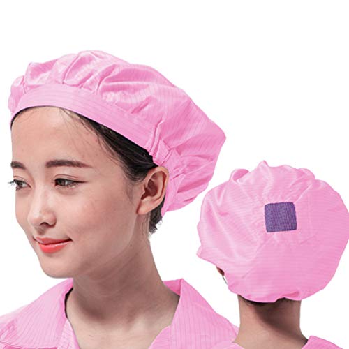 LUOEM 4 Piezas Gorro de Cocinero Cocinando Gorro de Cocina Comida Gorro Elástico Servicio Reutilizable Restaurante Ventilación Gorro de Trabajo Catering Gorro Rosa