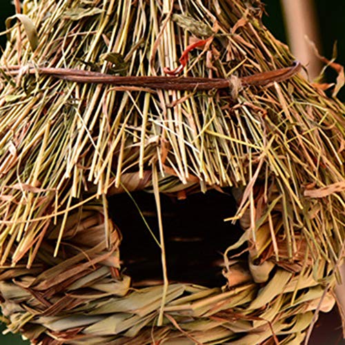 luosh Bird House Nido de Pájaros Hierba Natural Jaula de Huevos Al Aire Libre Decorativo Tejido Colgado Casa de Loros