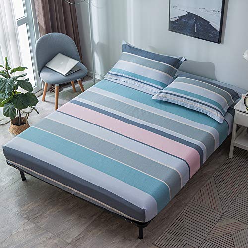 LUOYLYM Funda De Cama Tela De Felpa Jacquard De Algodón Puro Protector De Colchón Acolchado Topper De Colchón Resistente Al Agua Para Cama Colchón Antiácaros Cove A3Sheets180cm*220cm+30cm