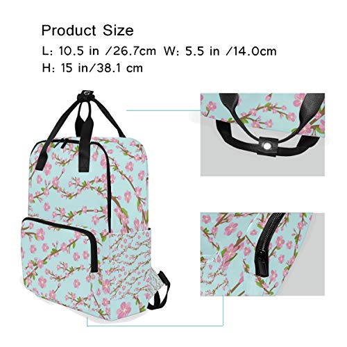 LUPINZ Mochila de Flores de Cerezo Durable Bolsa de almidón Bookbag Back to School