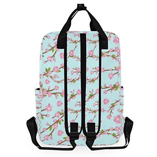 LUPINZ Mochila de Flores de Cerezo Durable Bolsa de almidón Bookbag Back to School