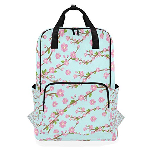 LUPINZ Mochila de Flores de Cerezo Durable Bolsa de almidón Bookbag Back to School