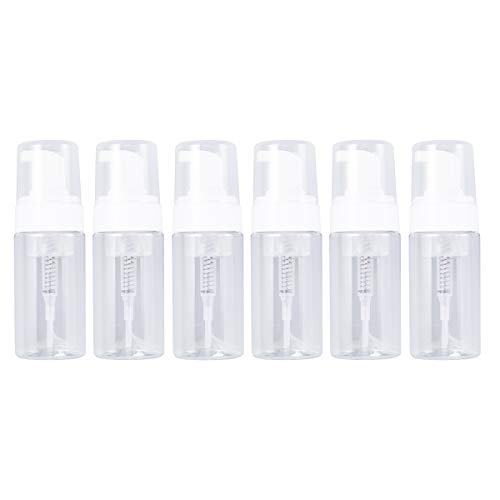 Lurrose Botella plástica bomba de 6Pcs 100ML, botella que hace espuma botella cosmética del viaje transparente,envases para el líquido limpiador facial de los champús