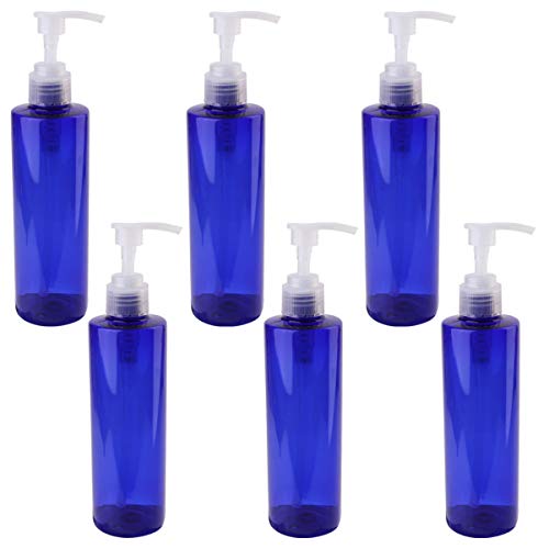 Lurrose Botellas de Bomba Vacías de Plástico 6 Uds 250 Ml Botellas de Bomba de Loción de Champú Vacías Contenedores Portátiles Dispensador Recargable para Viajar a Casa