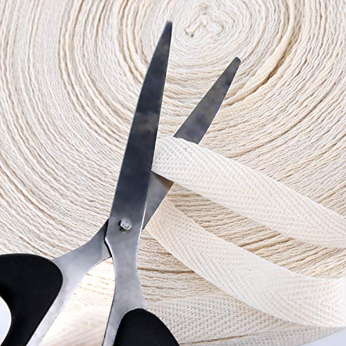 LUTER 50m Cinta De Espiga Algodón Cinta De Sarga Cinta Cinta Diagonal 1.3cm De Ancho Para Manualidades De Costura Diy (Beige)