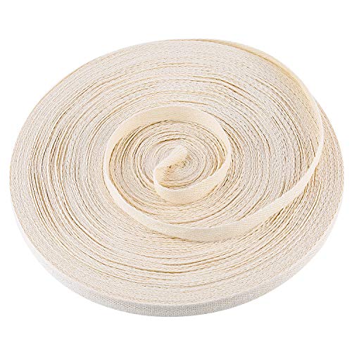 LUTER 50m Cinta De Espiga Algodón Cinta De Sarga Cinta Cinta Diagonal 1.3cm De Ancho Para Manualidades De Costura Diy (Beige)